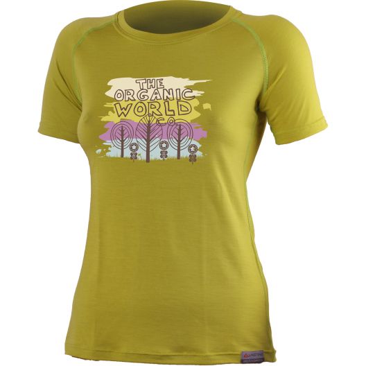 ORGANIC merino womens short sleeve t-shirt mustard